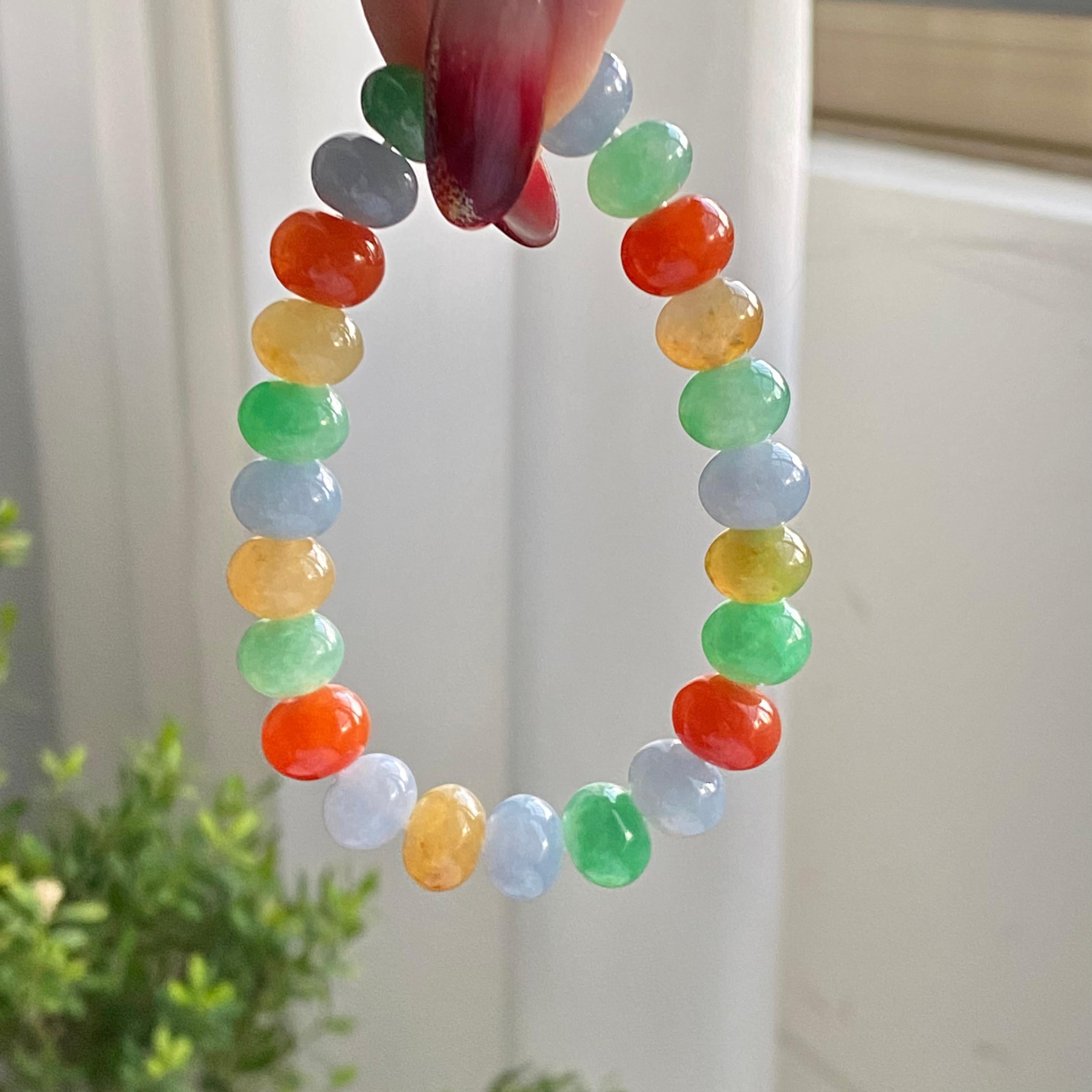 糯冰种多宝灯笼珠单圈手串（24颗）（yc215252）