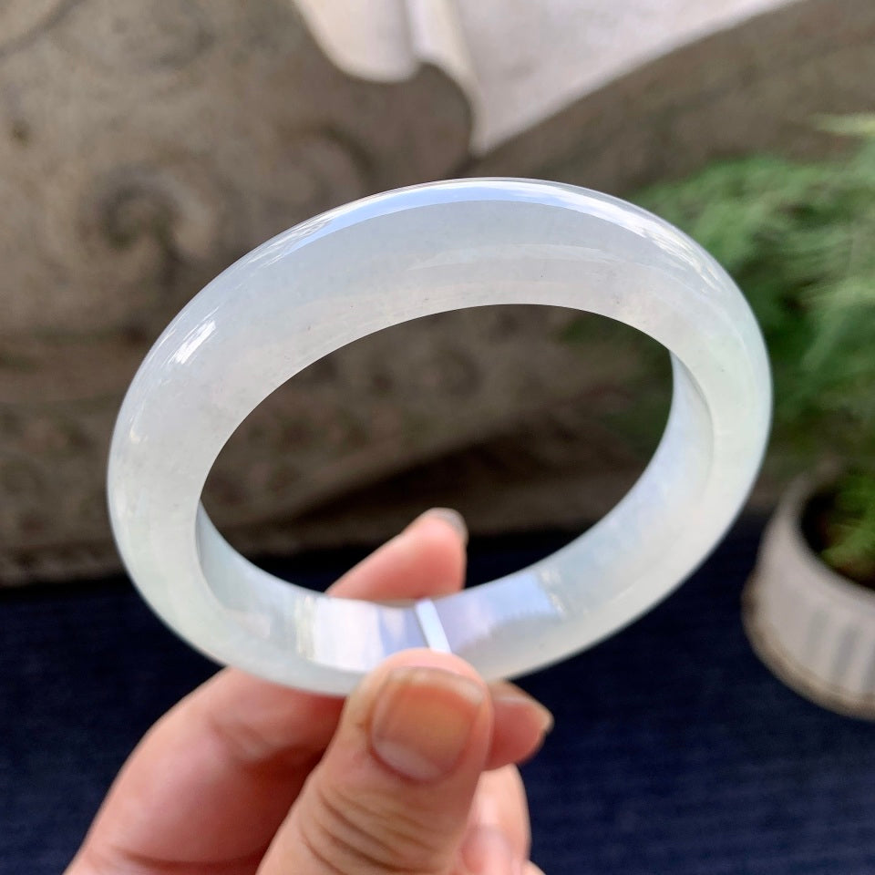 糯冰种淡晴底平安镯（58mm）（yc090489）