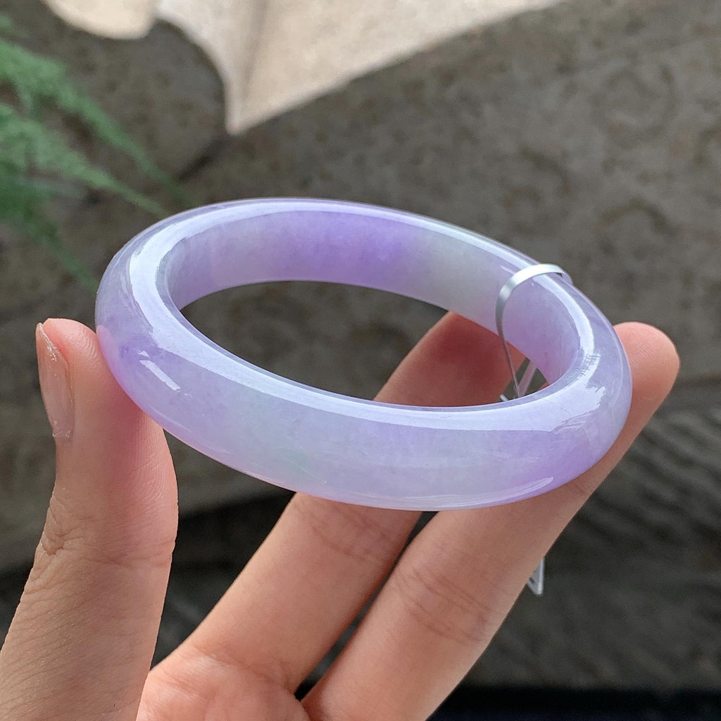 细糯种 春彩正圈平安镯 51.5圈 天然缅甸A货翡翠（yc701195）