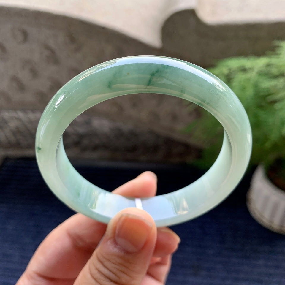 细糯种飘花平安镯（57.3mm）（yc093334）