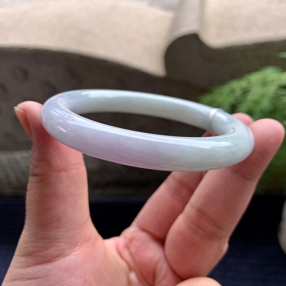 细糯种淡春彩圆条手镯（58.5mm）（yc097810）