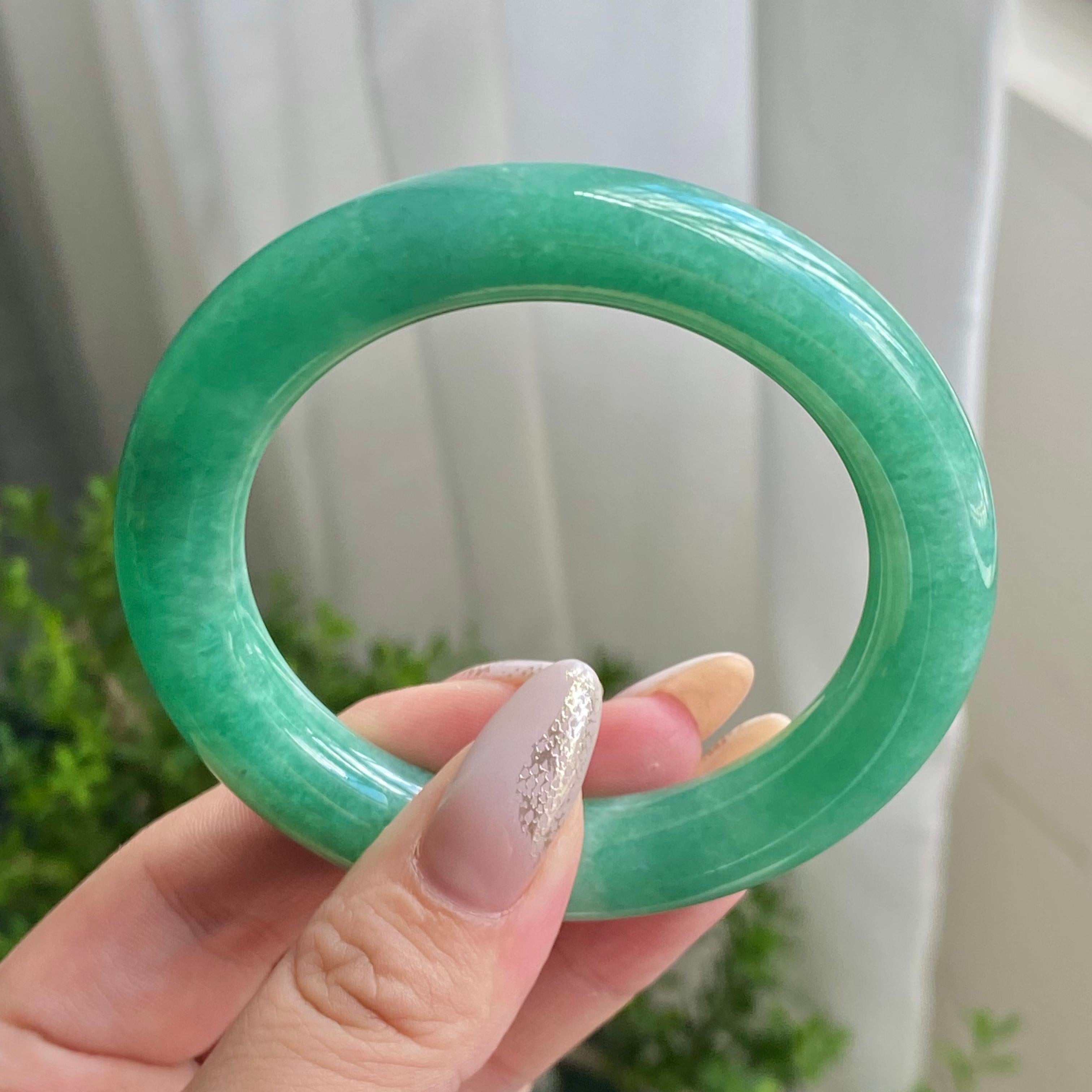 细糯种满绿圆条手镯（54圈）（yc206606）