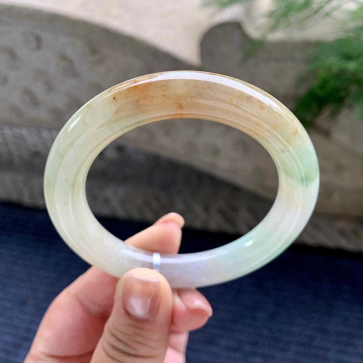 糯种红翡圆条手镯 55.2圈口（yc707459）