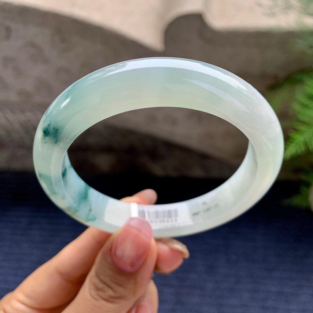 细糯种飘花平安镯（57.1mm）（yc280875）