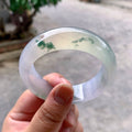 冰种飘花宽版轮胎手镯（56mm）（yc099419）