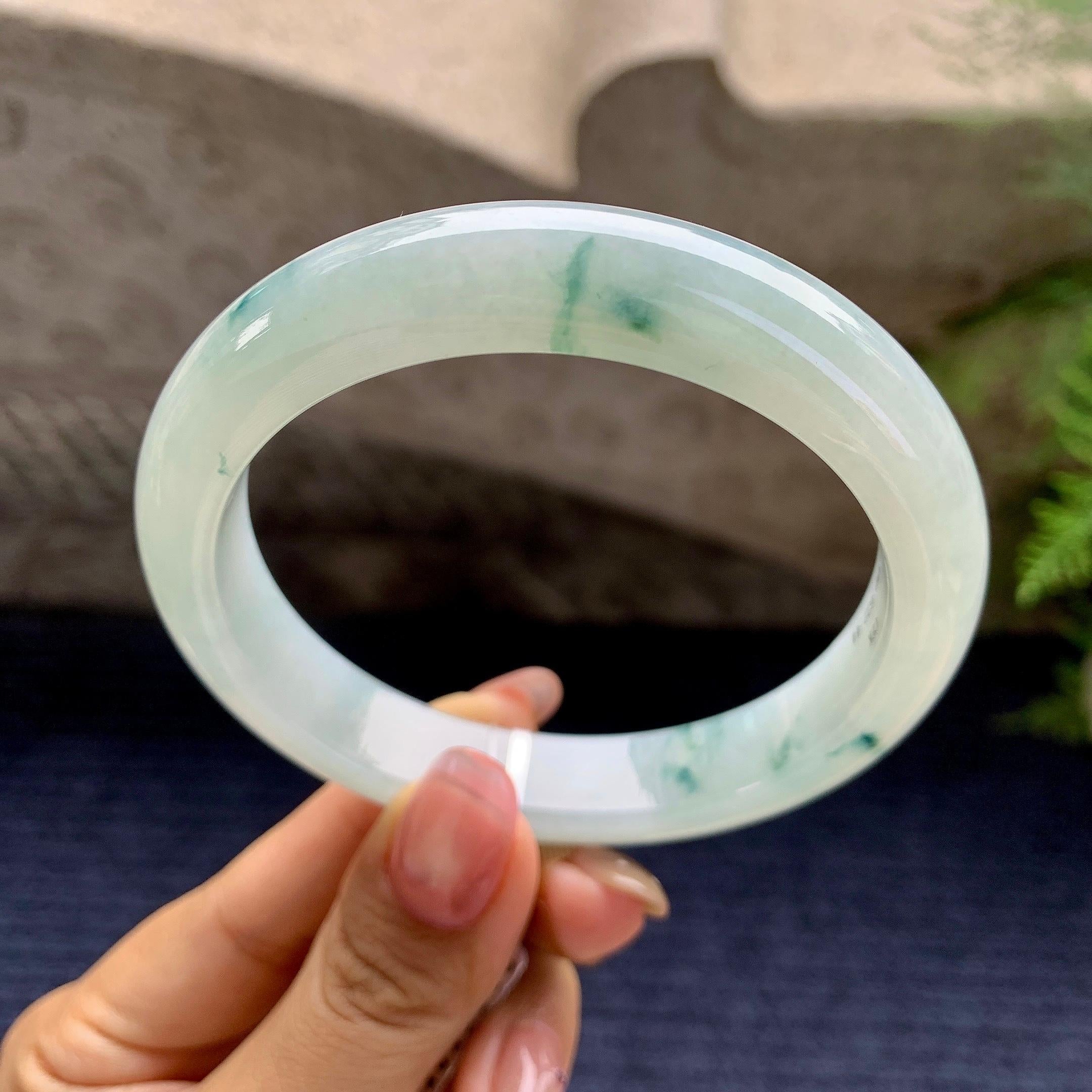 细糯种飘花平安镯（61.2mm）（yc280873）