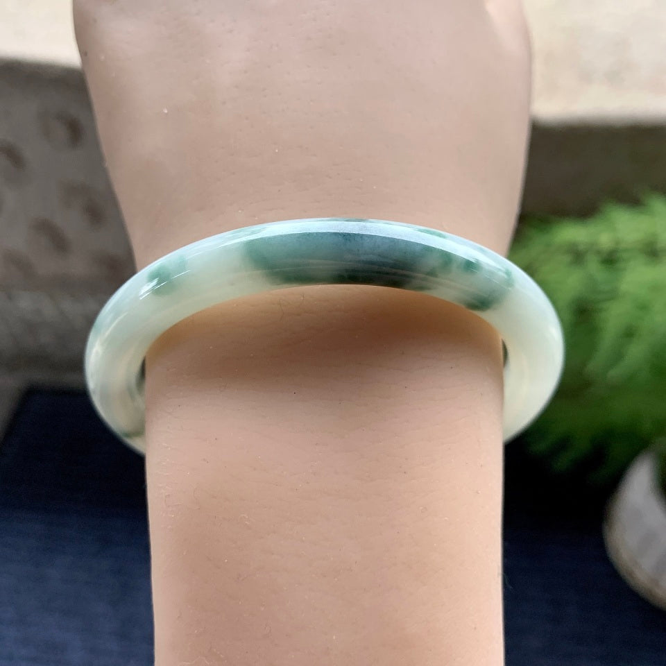 糯种飘花贵妃手镯（53.6mm）（yc093443）