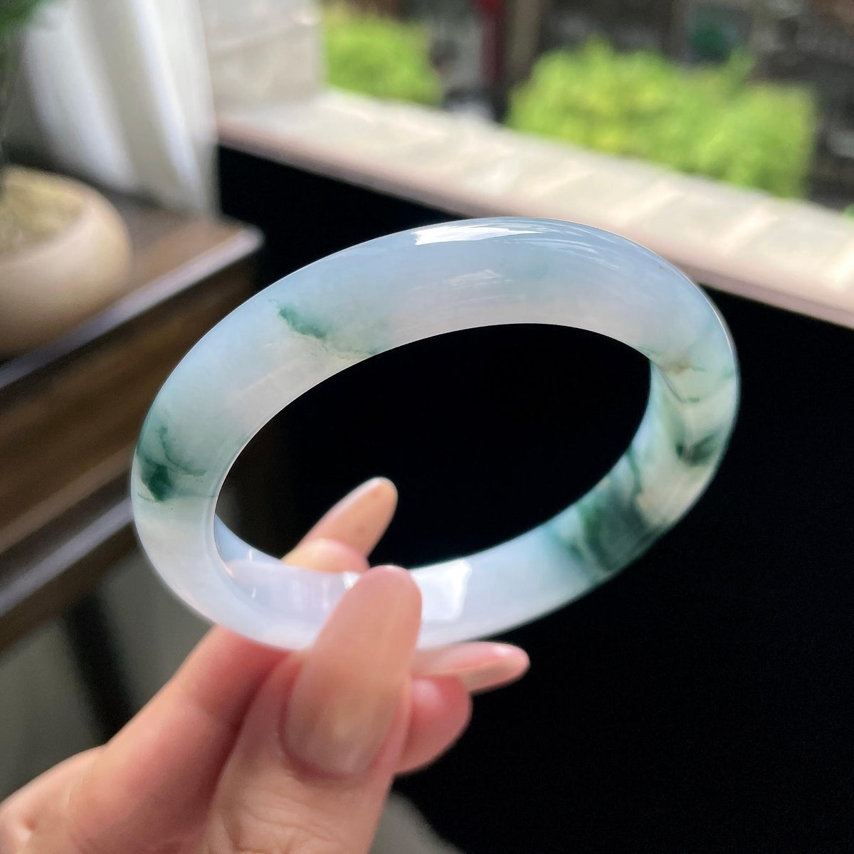 细糯种蓝飘花贵妃 55圈 天然缅甸A货翡翠（yc693160）