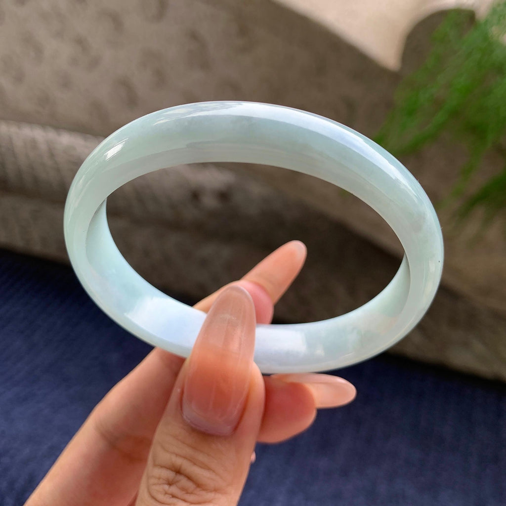 糯种蓝底贵妃 55圈口 天然缅甸A货翡翠（yc530758）
