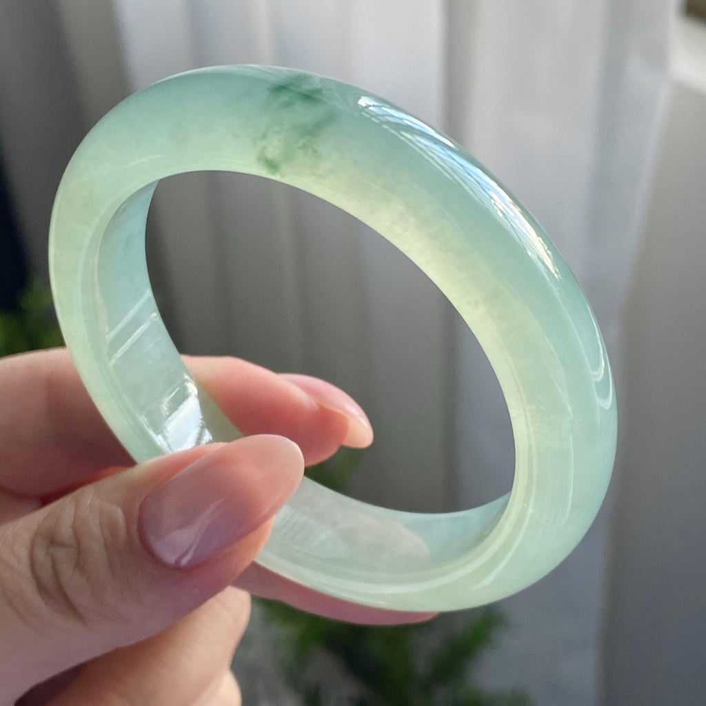 冰种晴底飘花平安镯（53圈）（yc228617）