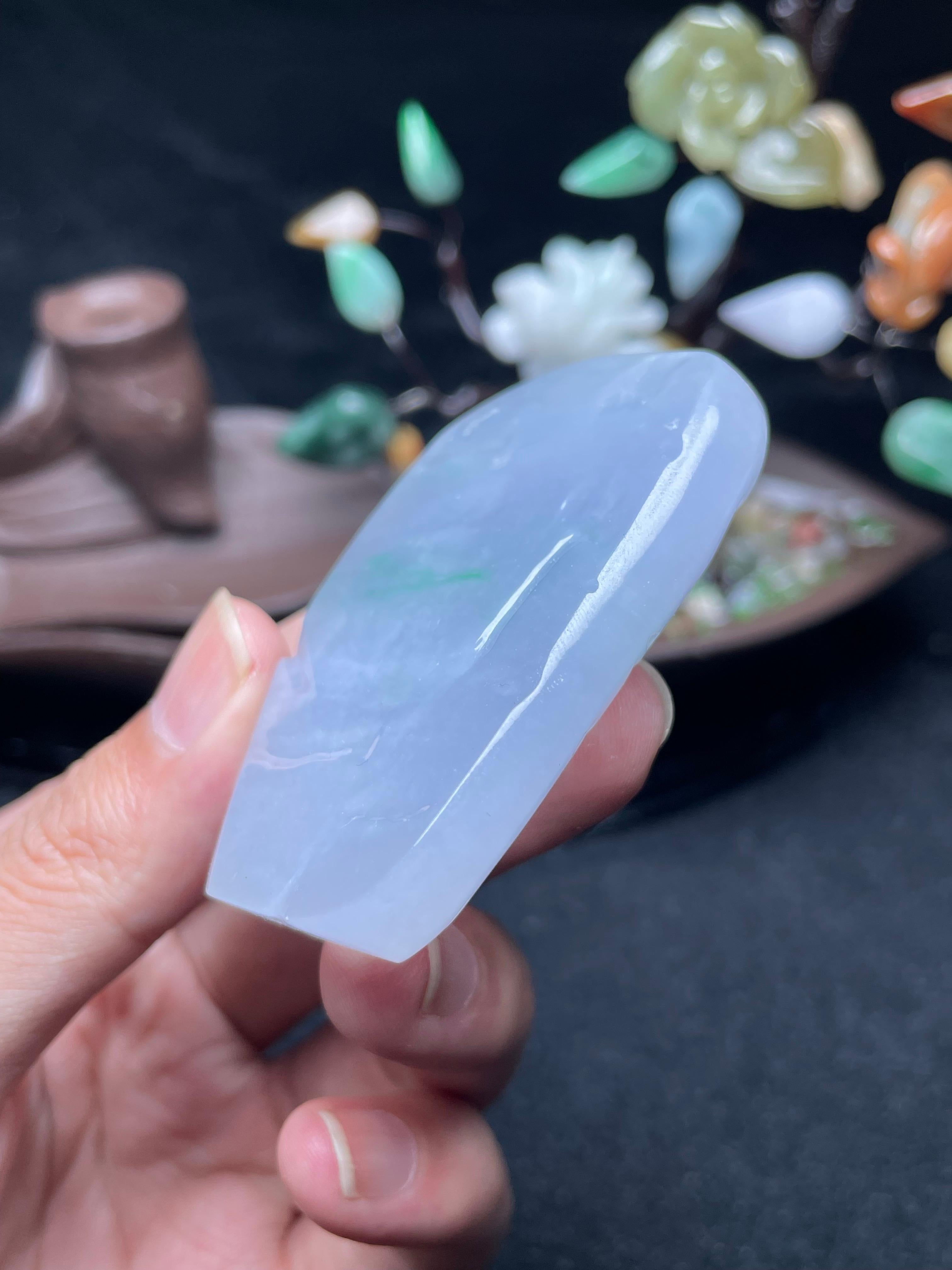 冰底紫飘绿牌子料（yc530053）