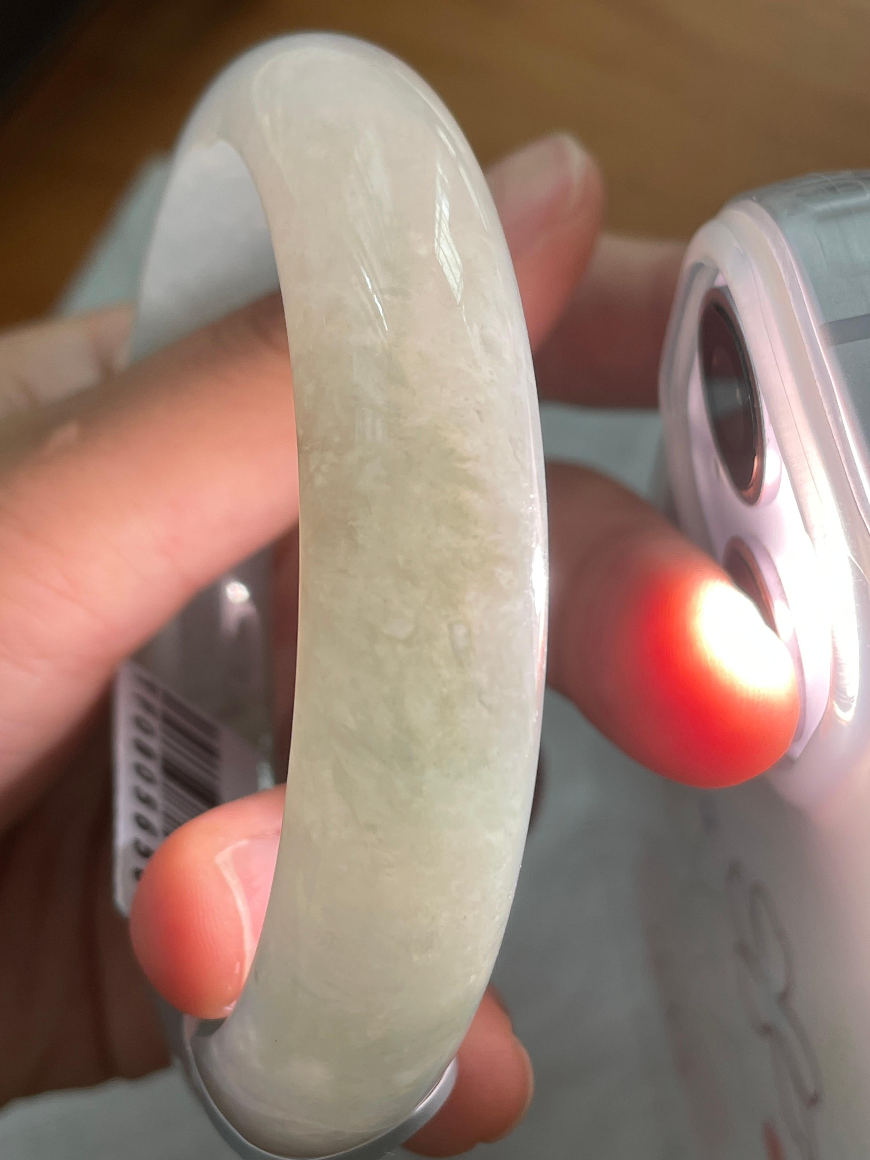 大圈口 细糯种晴底正圈平安镯 60圈口 天然缅甸A货翡翠（yc498084）