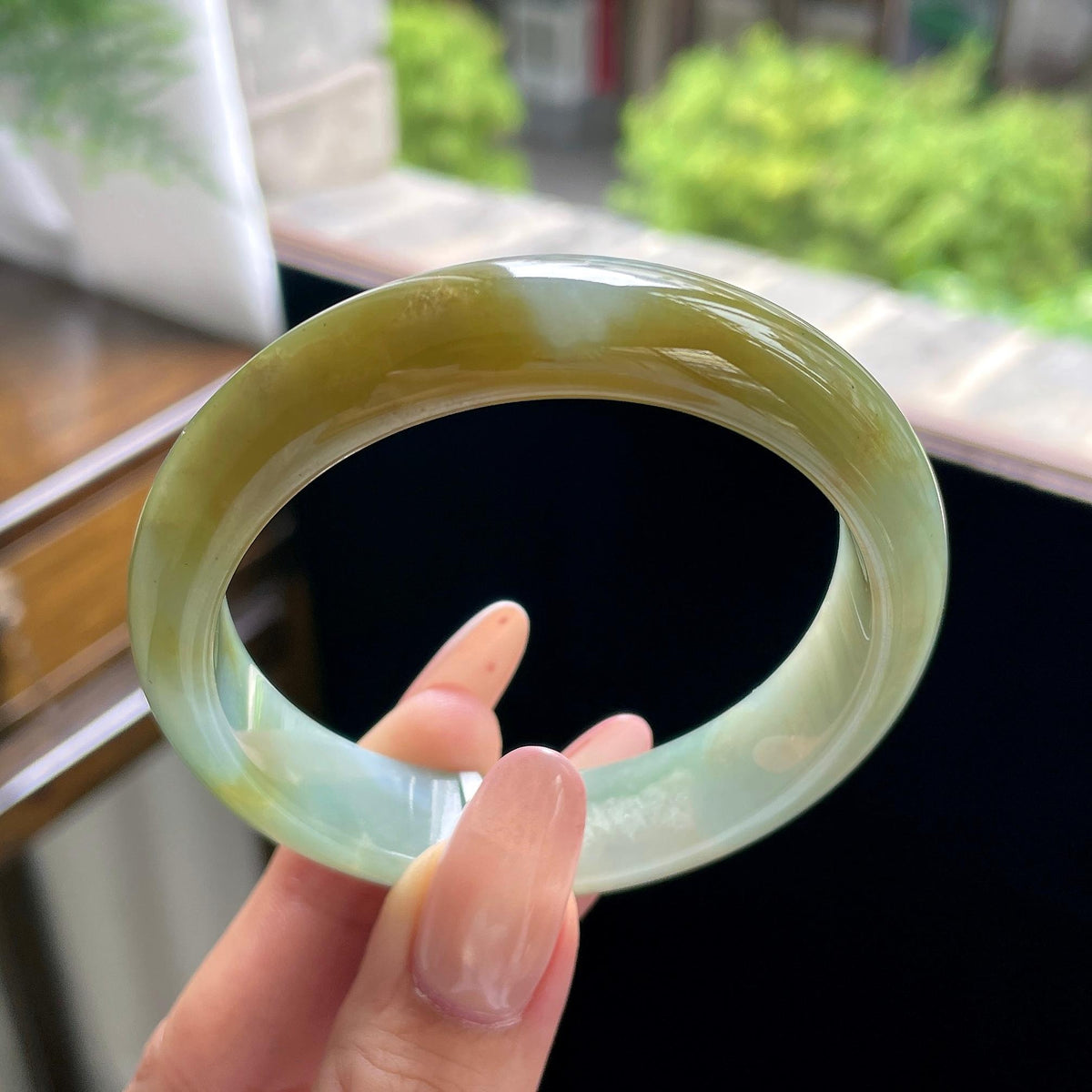 秒杀 细糯种黄翡正圈平安镯 56.3圈 天然缅甸A货翡翠（yc703320）