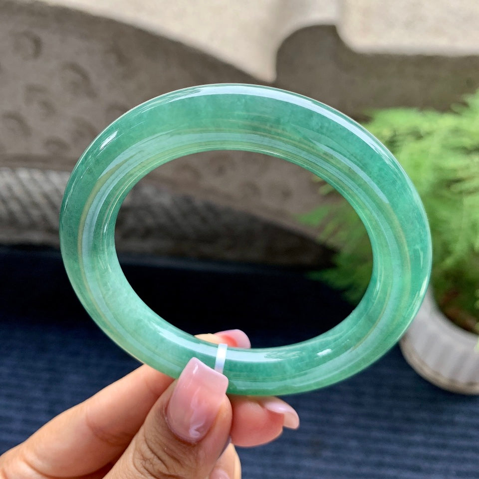 细糯种油青圆条手镯（57.1mm）（yc093336）