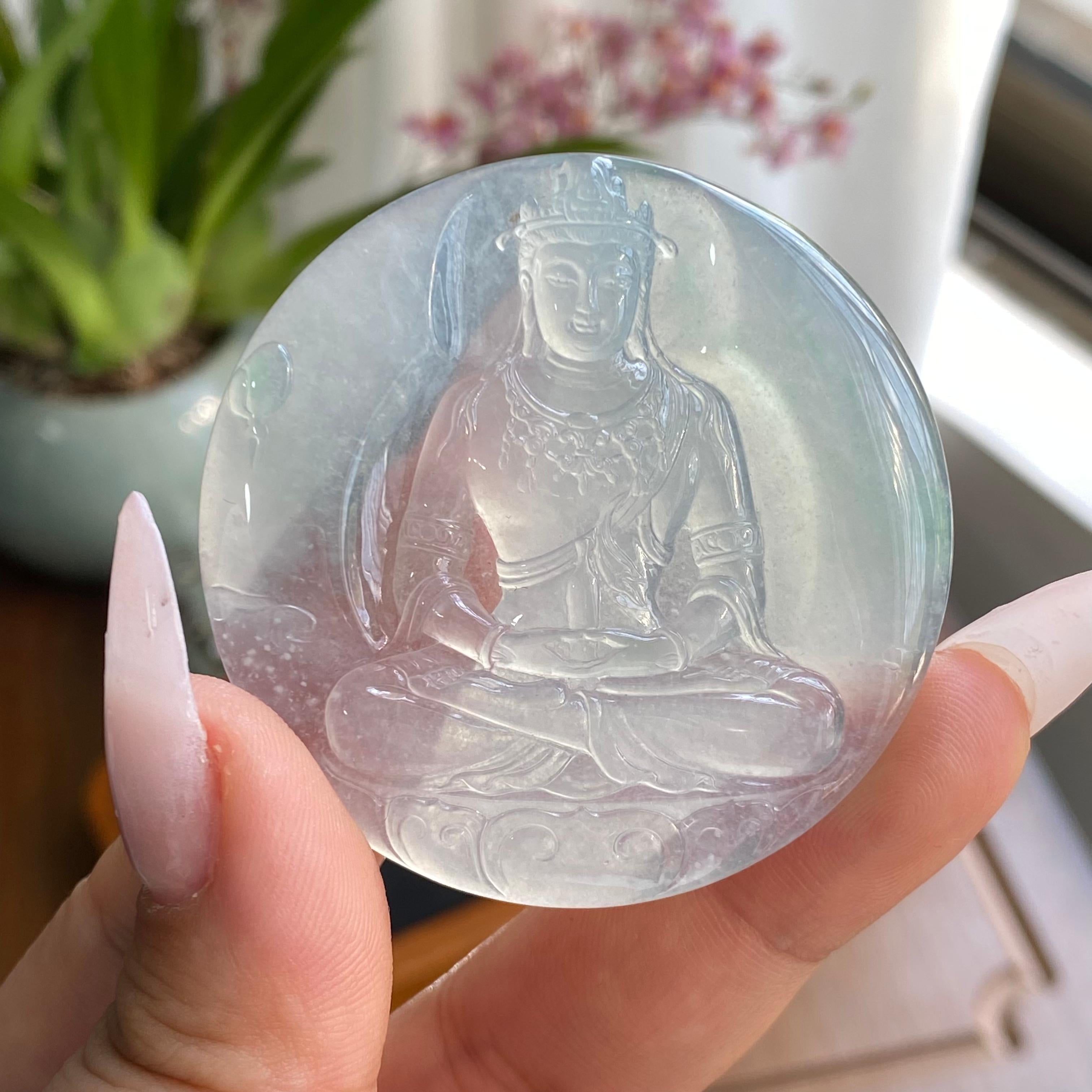 冰种飘花观音吊坠（yc297116）