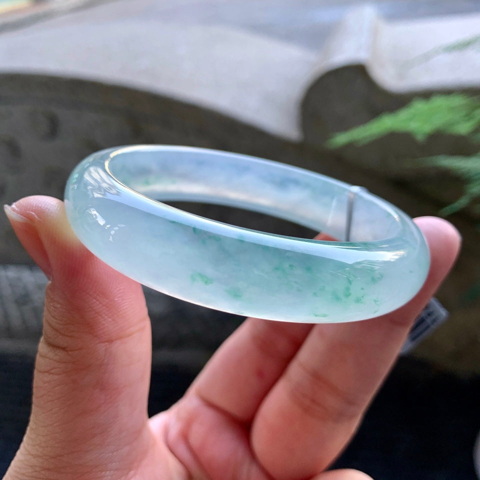 冰种飘花平安镯（56.6mm）（TF06303331）