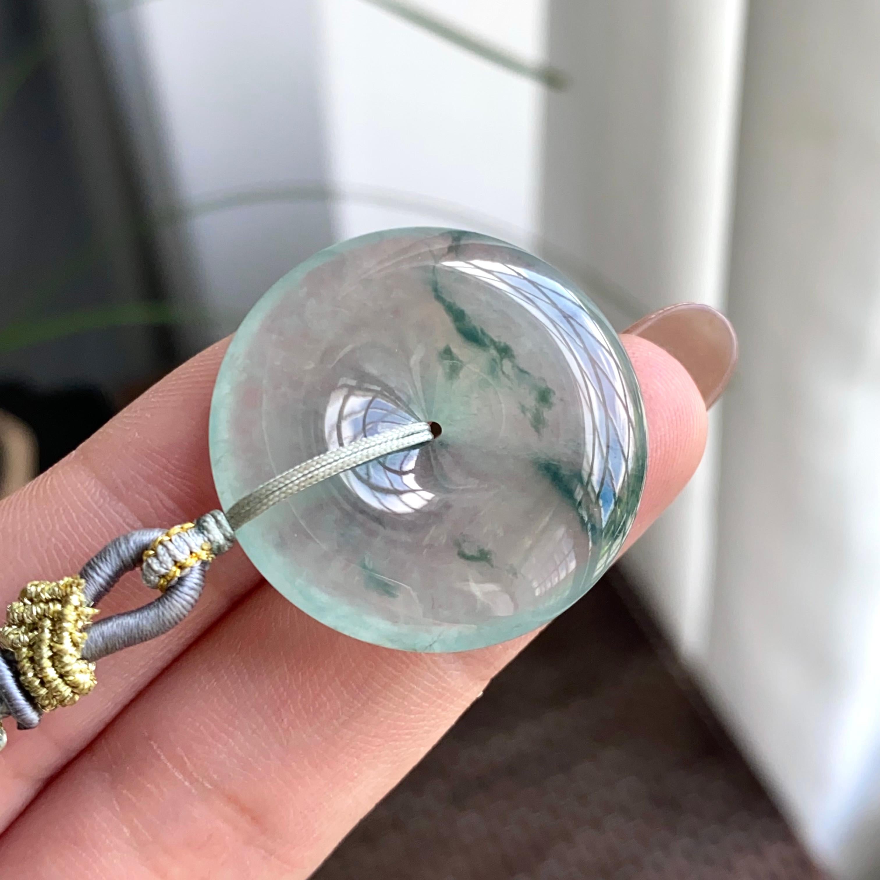 冰种飘花平安扣吊坠（yc263854）