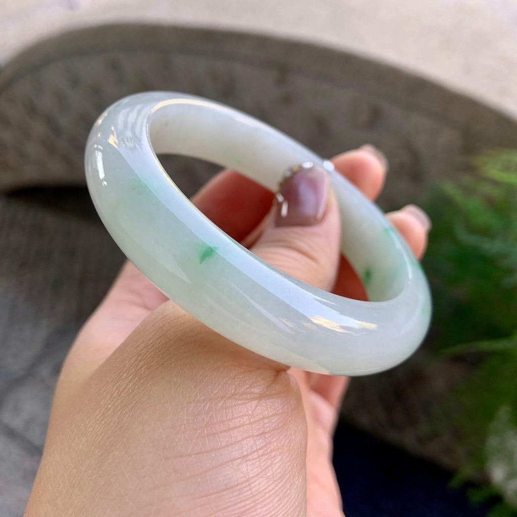 糯冰种飘花平安镯（56.7mm）（yc276217）