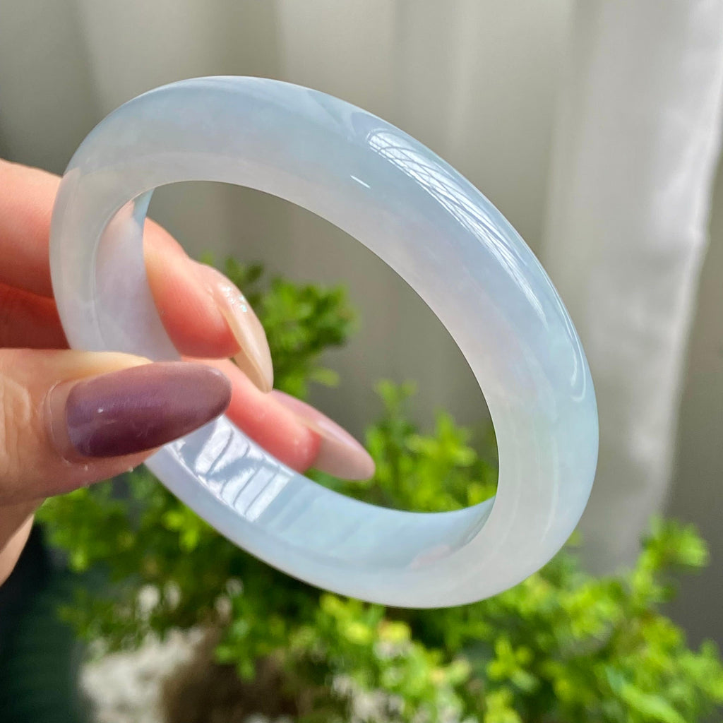 糯冰种天空蓝平安镯（54圈）（yc200590）