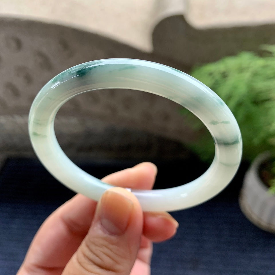 糯种飘花贵妃手镯（53.6mm）（yc093443）