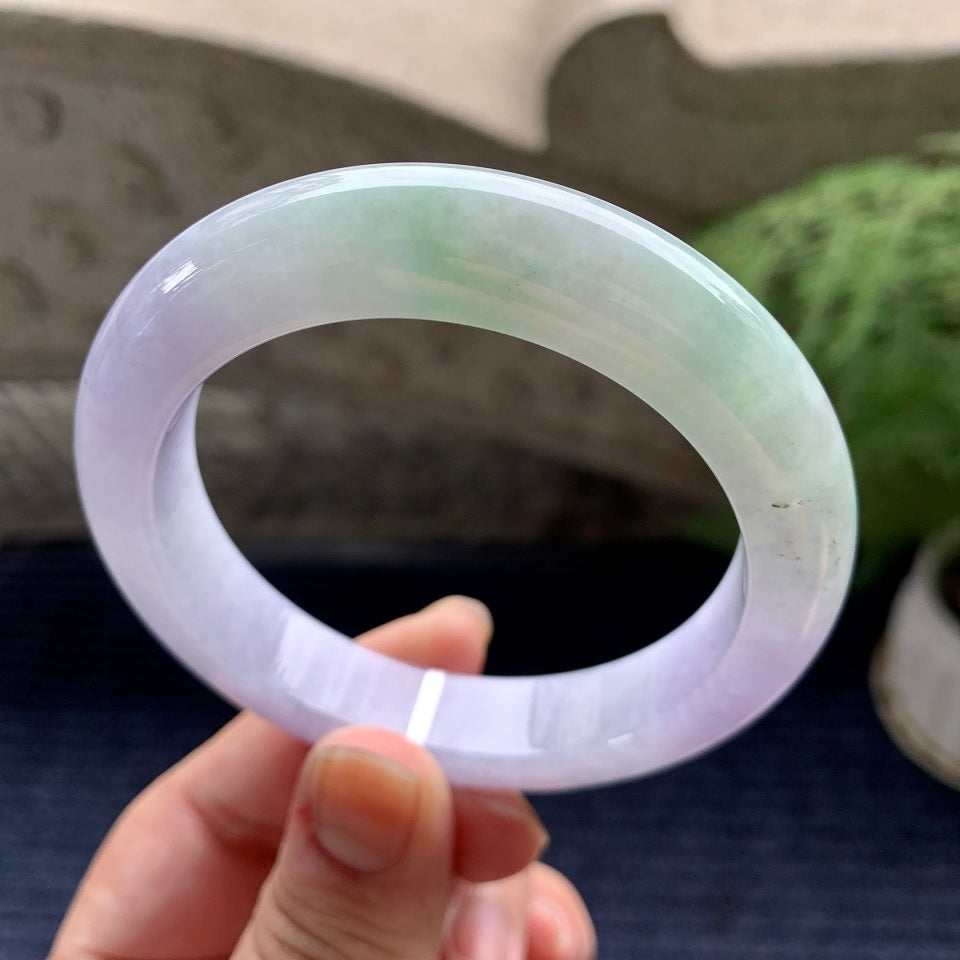 细糯种淡紫罗兰平安镯（56.7mm）（yc088396）