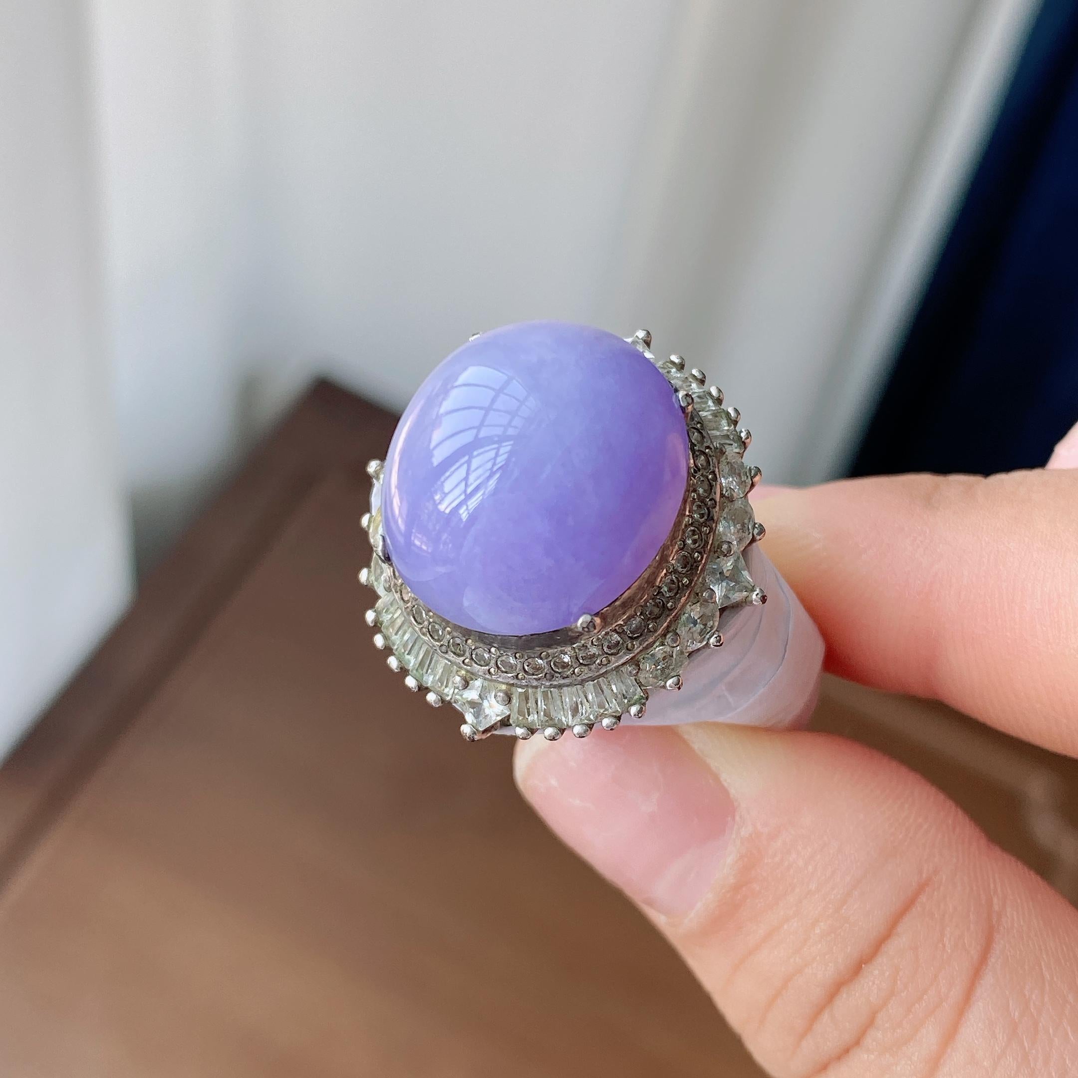 糯冰种紫罗兰蛋面裸石（yc303865）