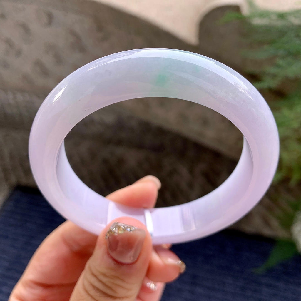 细糯种淡春彩平安镯（59mm）（yc277156）