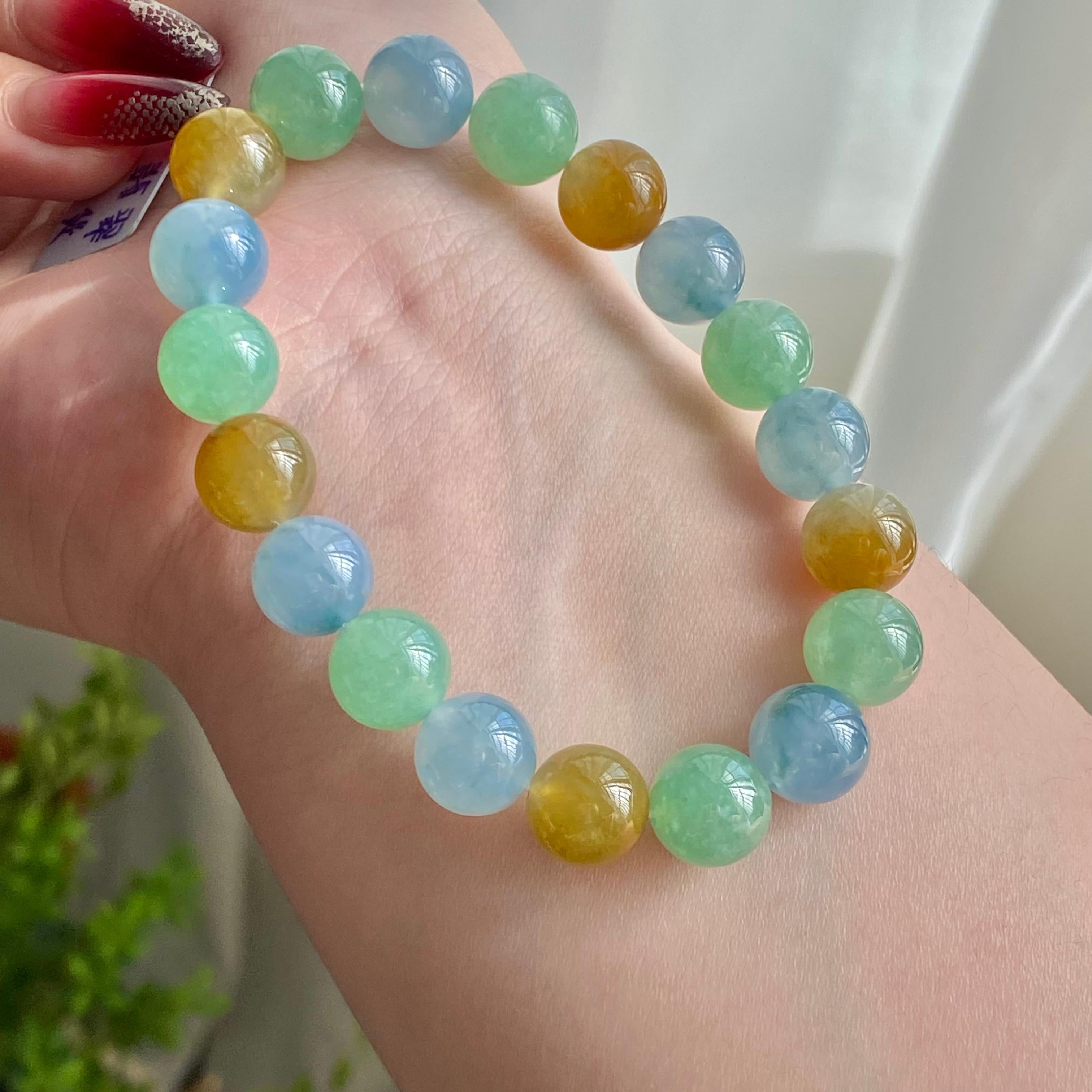 糯冰种多宝单圈手串（19颗）（yc216007）