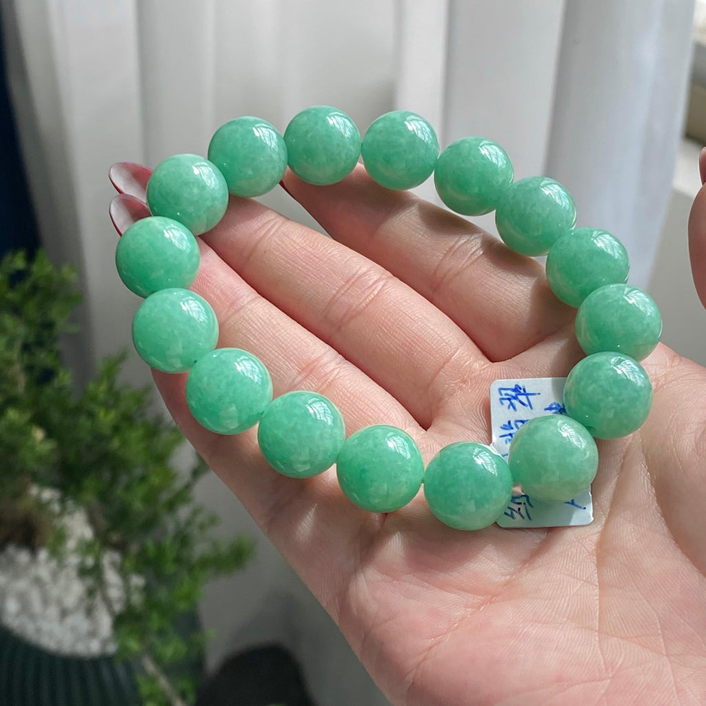 细糯种满绿单圈手串（16颗）（yc213539）