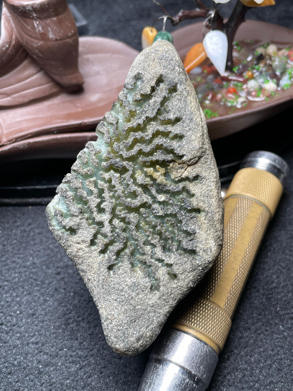 莫西沙开窗晴底飘黄牌子料（yc538903）