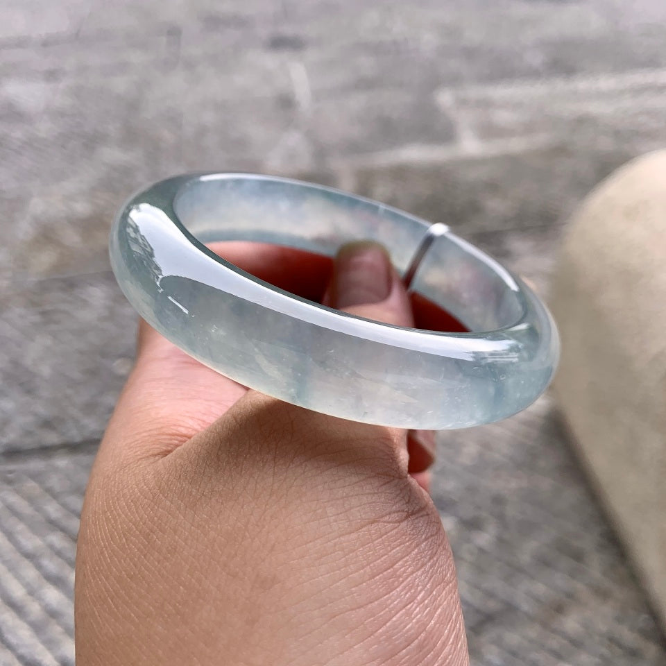冰种晴底飘花平安镯（54.7mm）（yc173895）