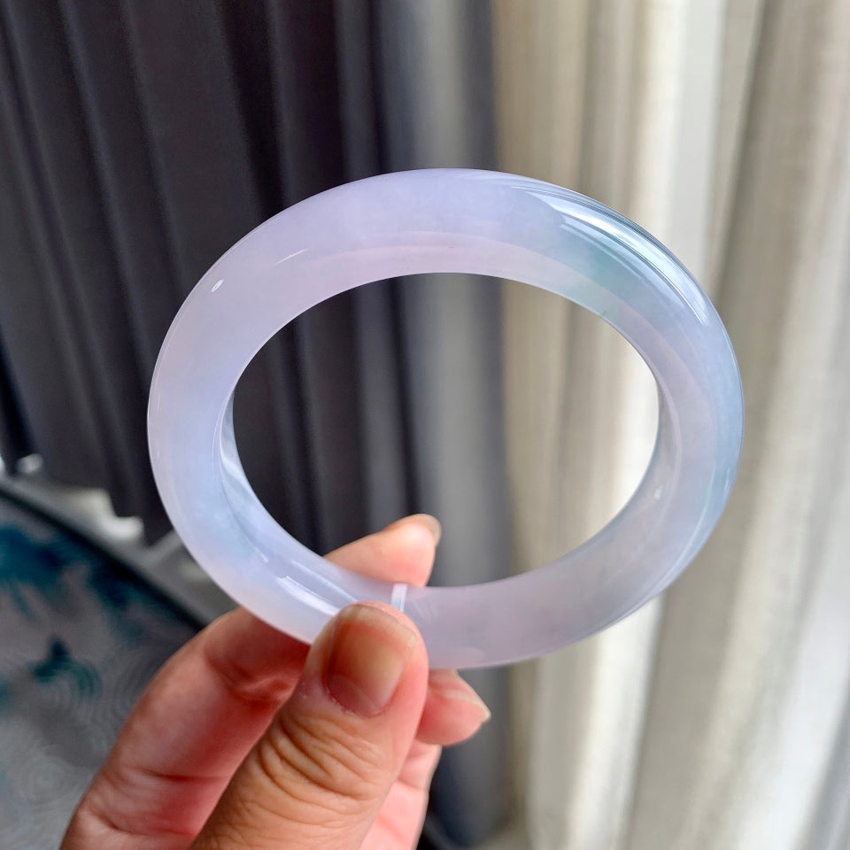 糯冰种紫罗兰平安镯（62.4mm）（yc097111）
