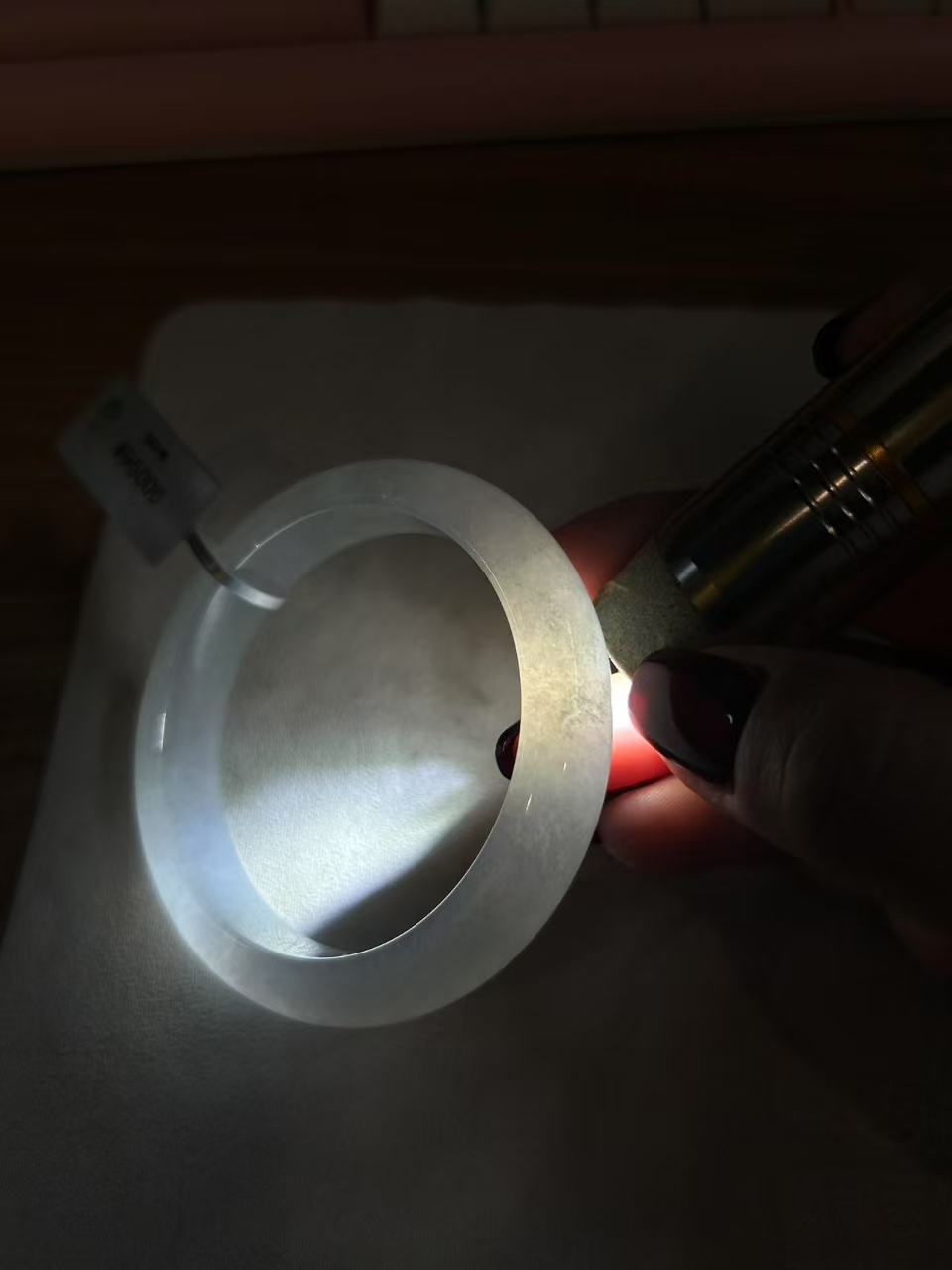 糯冰种淡晴底平安镯（57mm）（yc093399）