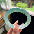 大圈口 糯冰种冰油青湖水绿正圈平安镯 59.2圈（yc709472）