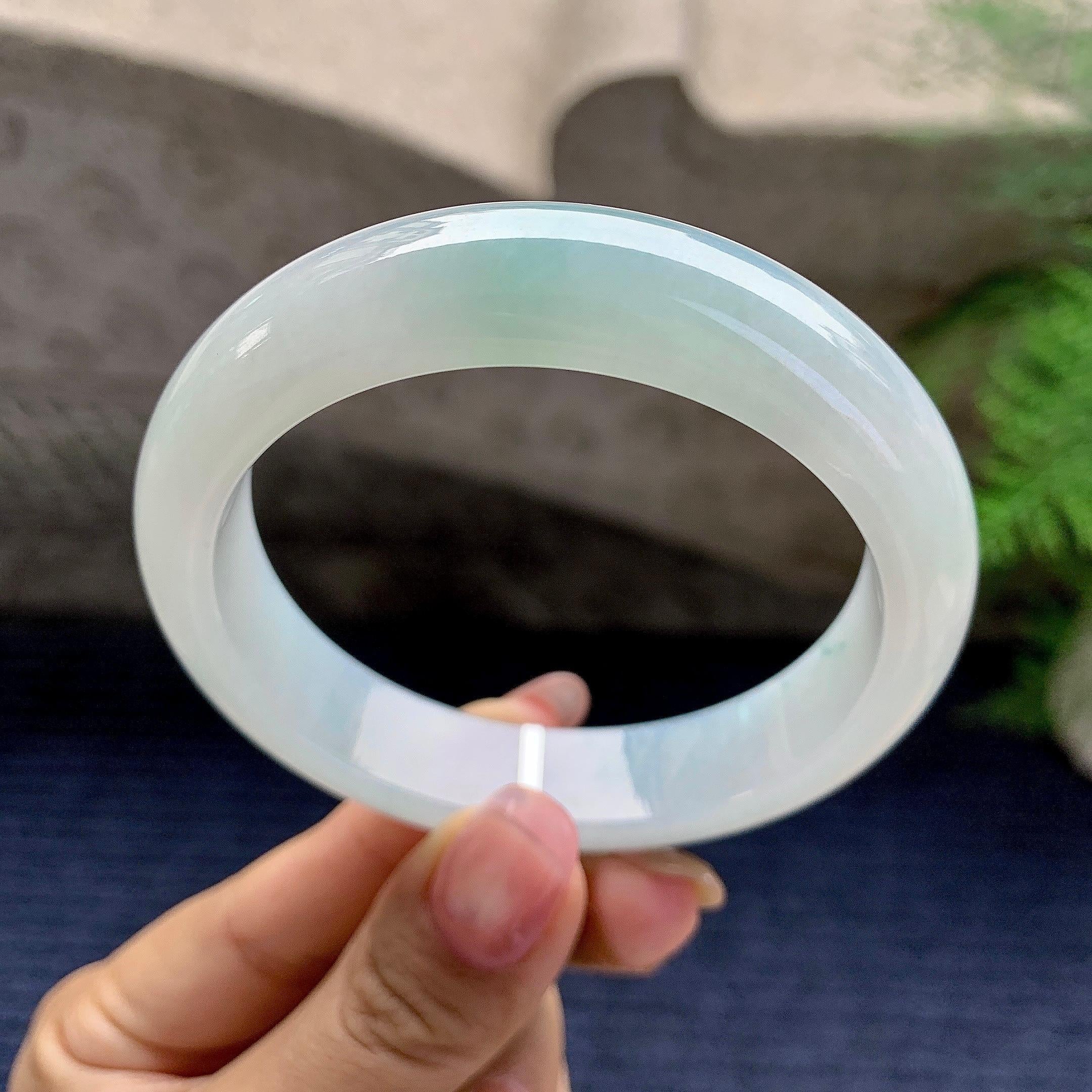 细糯种飘花平安镯（56.3mm）（yc280854）