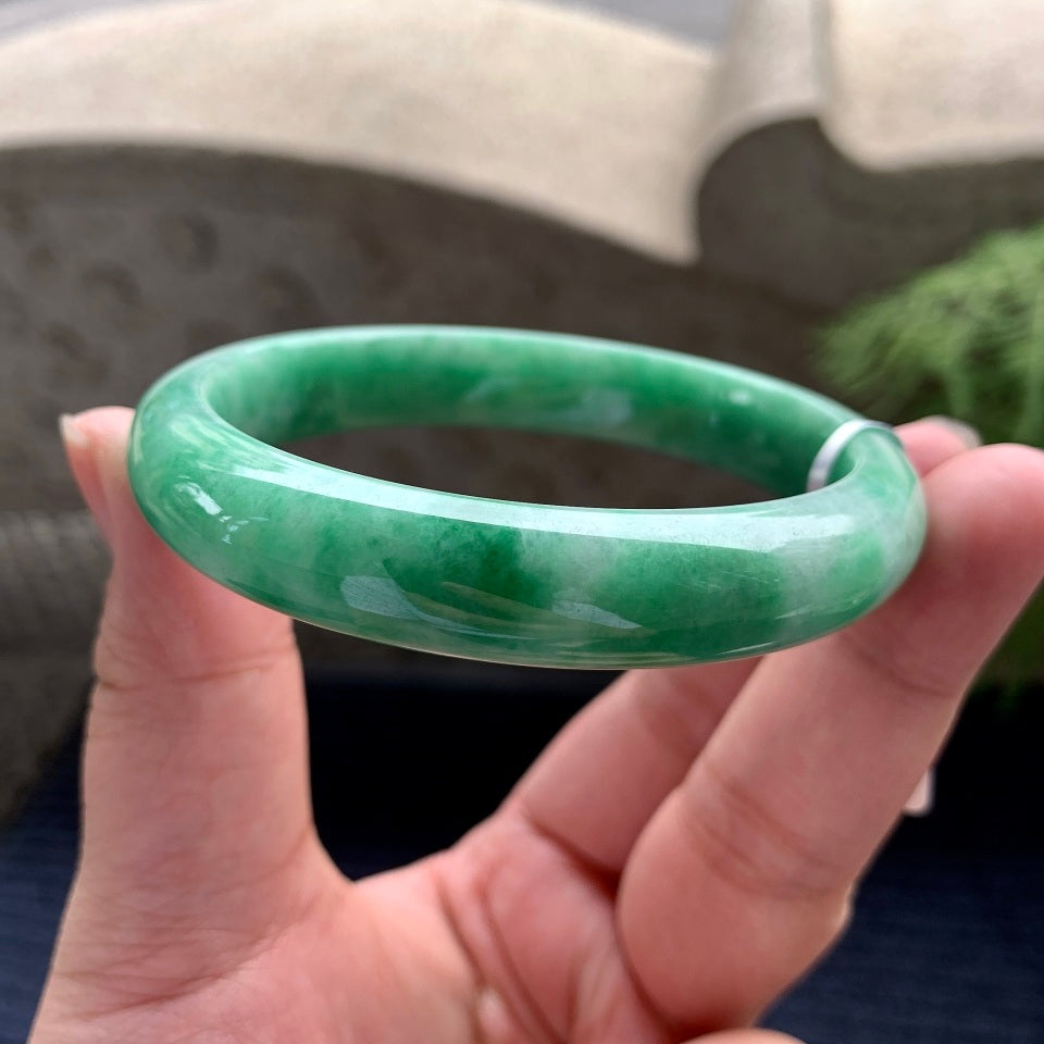 糯种飘花平安镯（61.8mm）（yc088765）