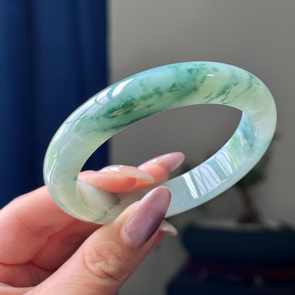 细糯种飘花平安镯（57圈）（yc198090）