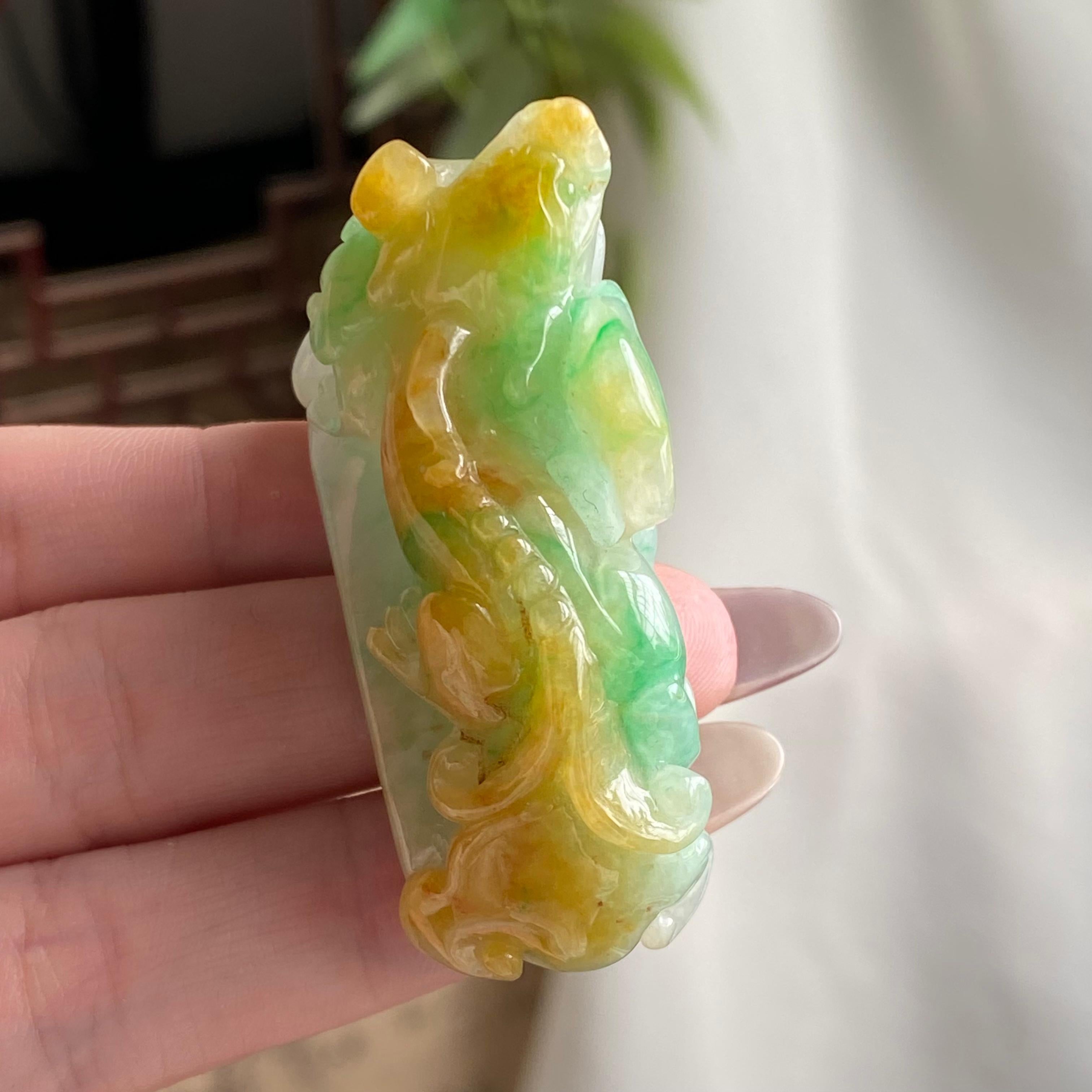 细糯种黄加绿蛟龙手牌（yc194489）