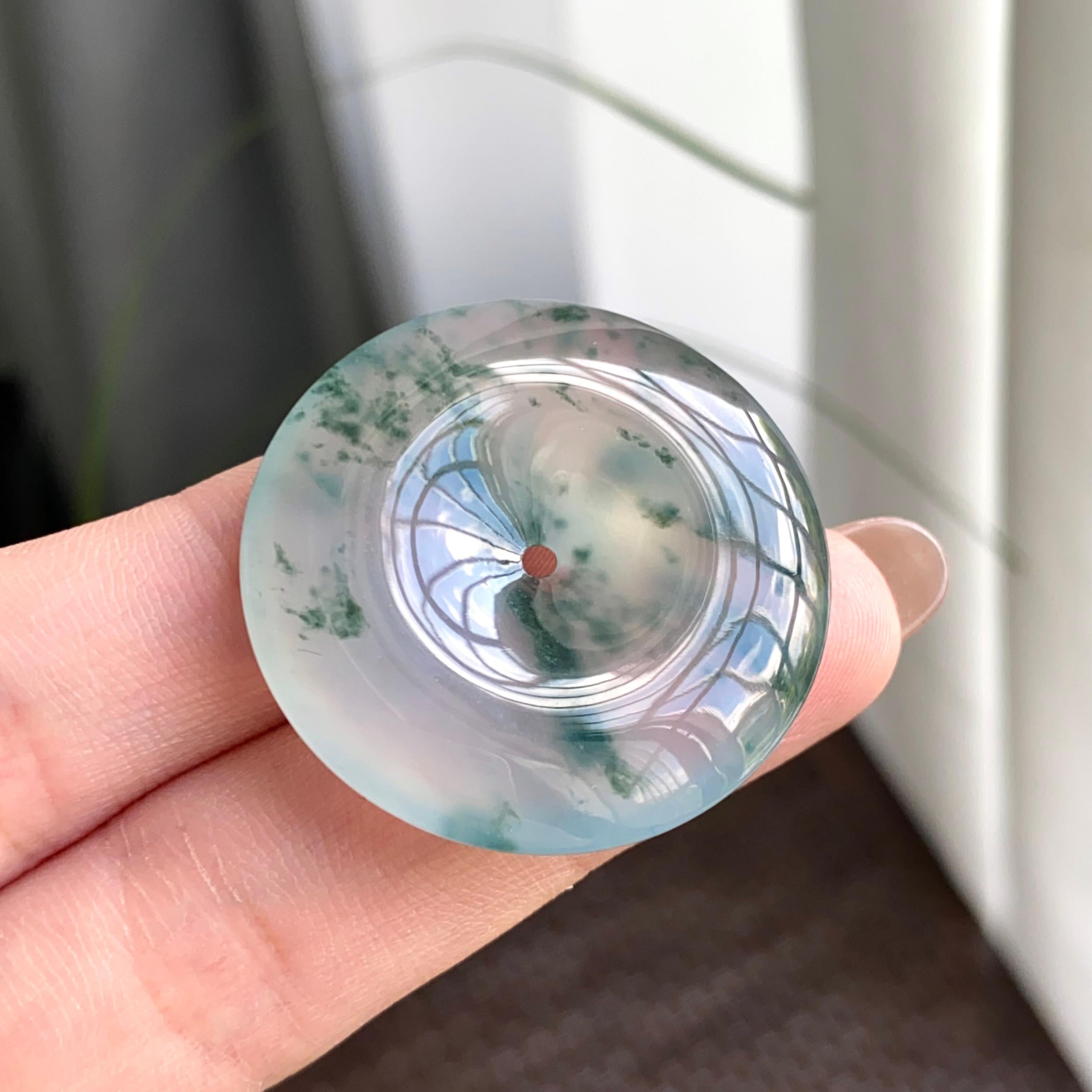 冰种飘花平安扣吊坠（yc263836）