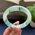 细糯种飘蓝绿花平安镯（55.8mm）（yc107777）