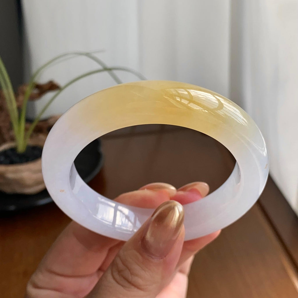 糯冰种黄翡平安镯（52圈）（yc258952）