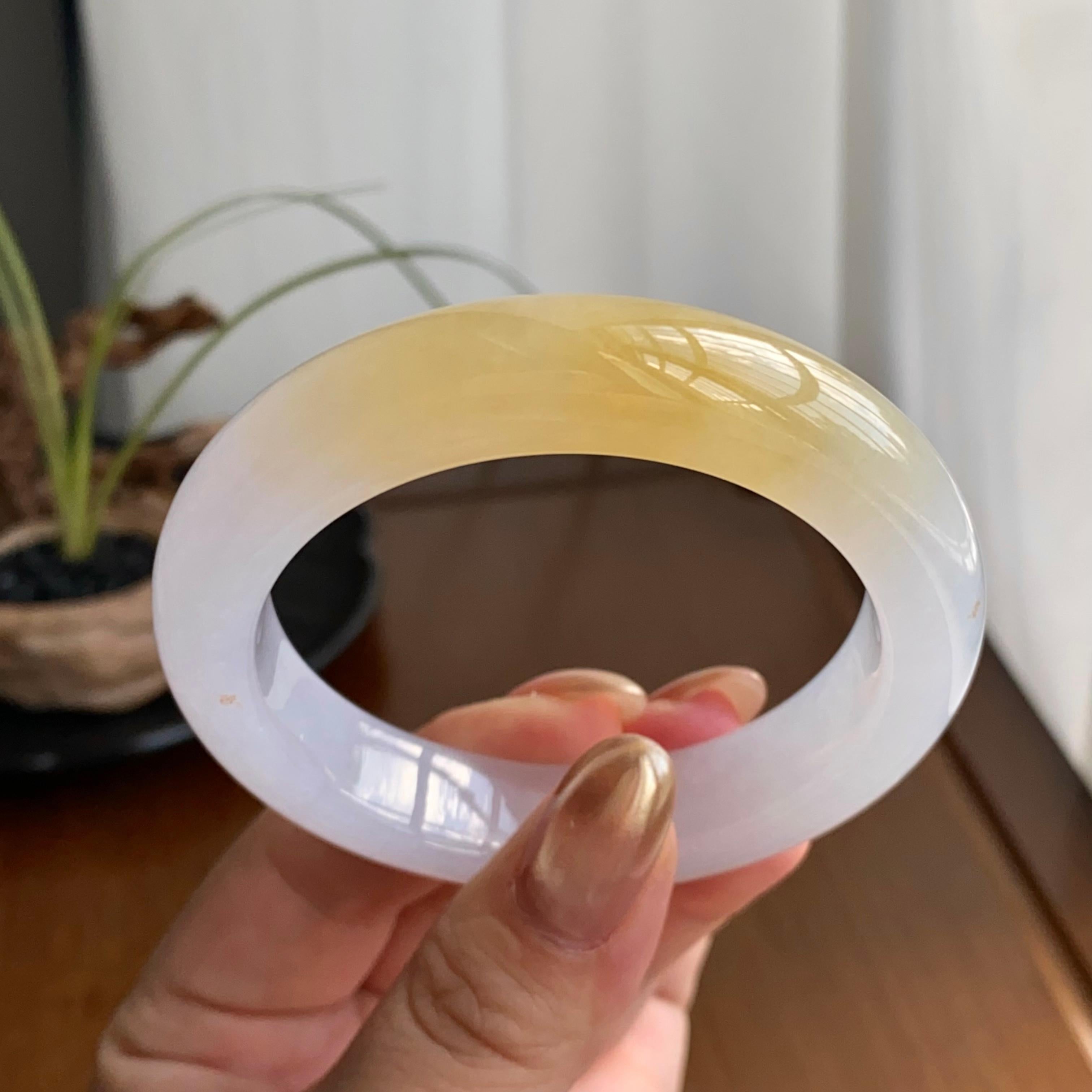 糯冰种黄翡平安镯（52圈）（yc258952）