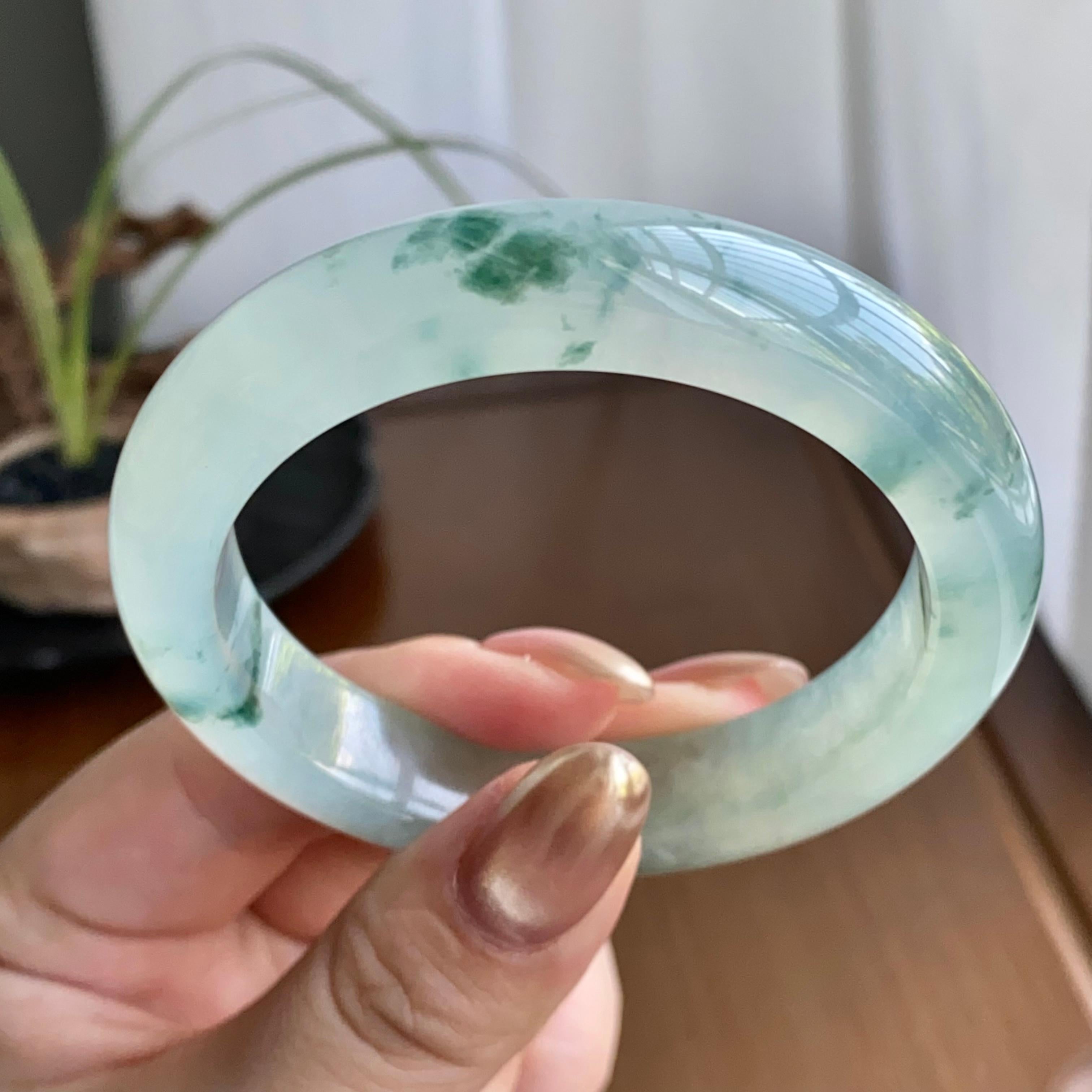 冰种飘花平安镯（54圈）（yc259123）