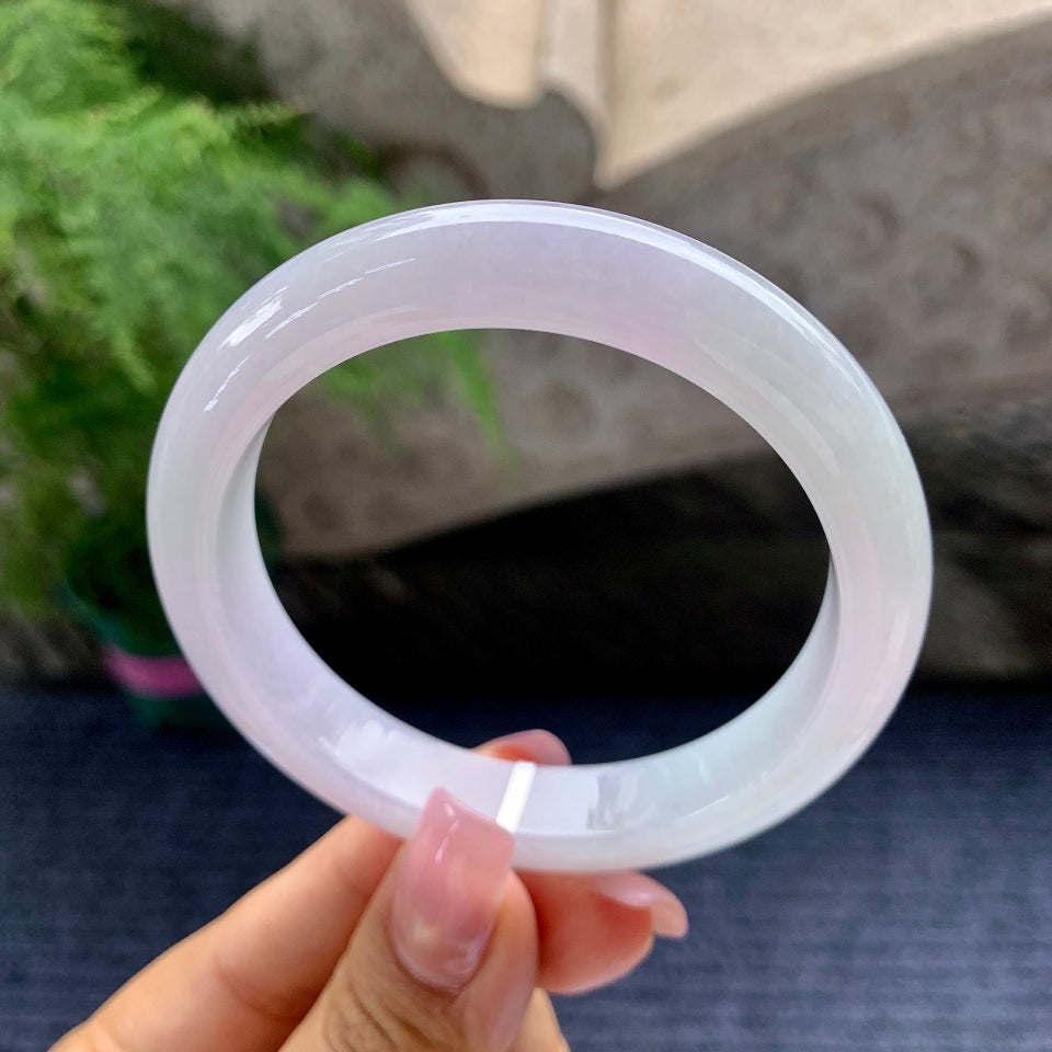 细糯种淡粉紫平安镯（57.3mm）（yc097094）