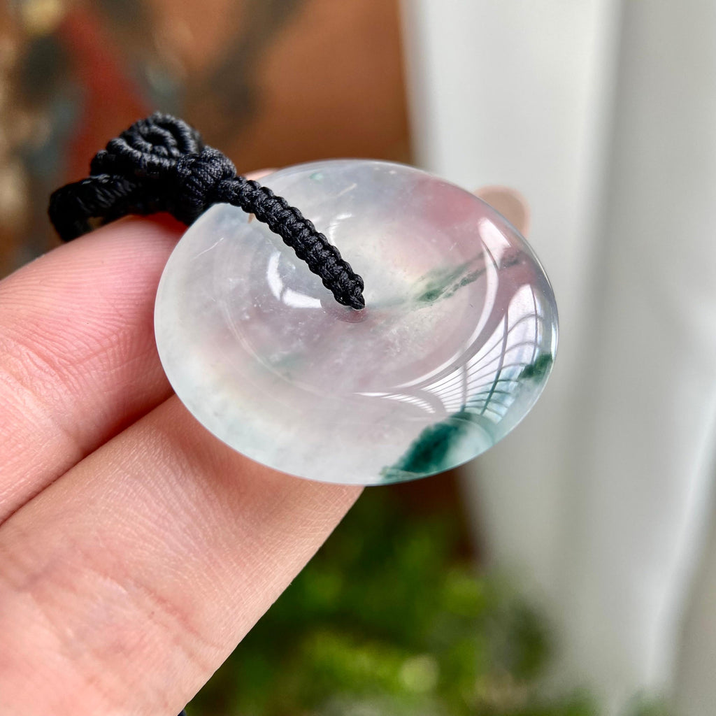 高冰种飘花平安扣吊坠（yc230169）