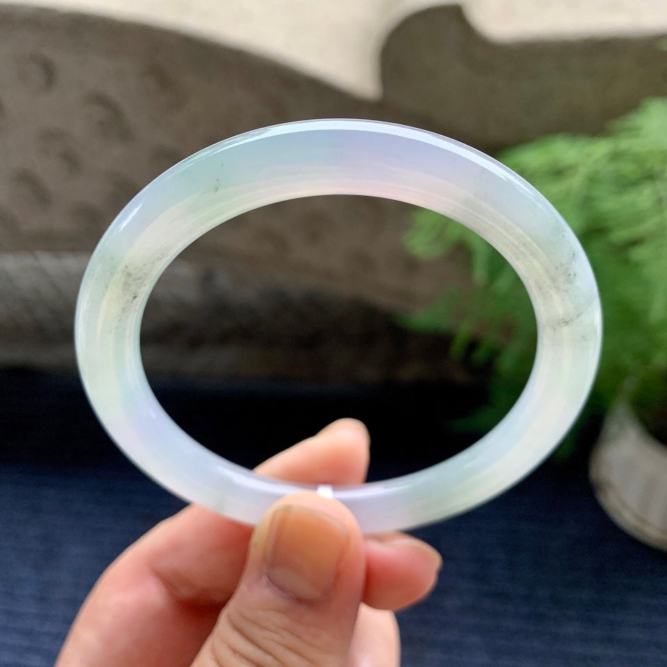 细糯种淡紫罗兰圆条手镯（56.3mm）（yc110759）