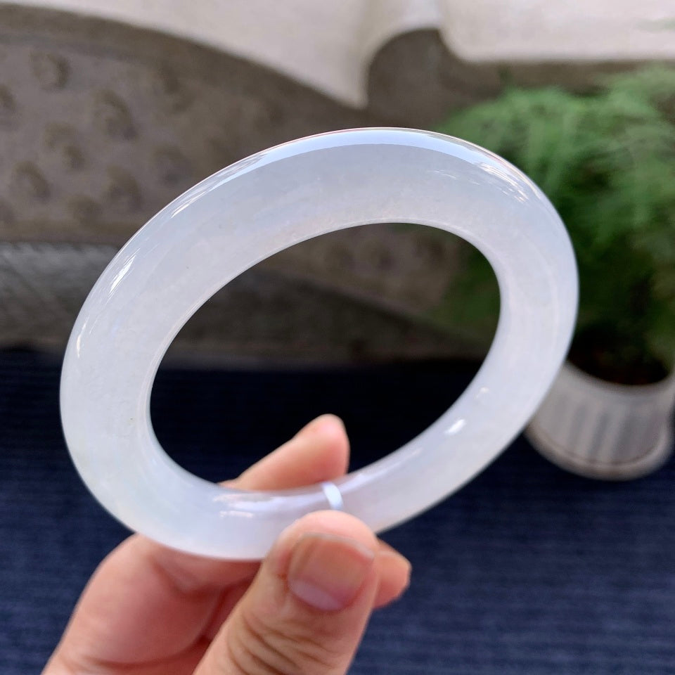 冰种无色圆条手镯（56.4mm）（yc079660）