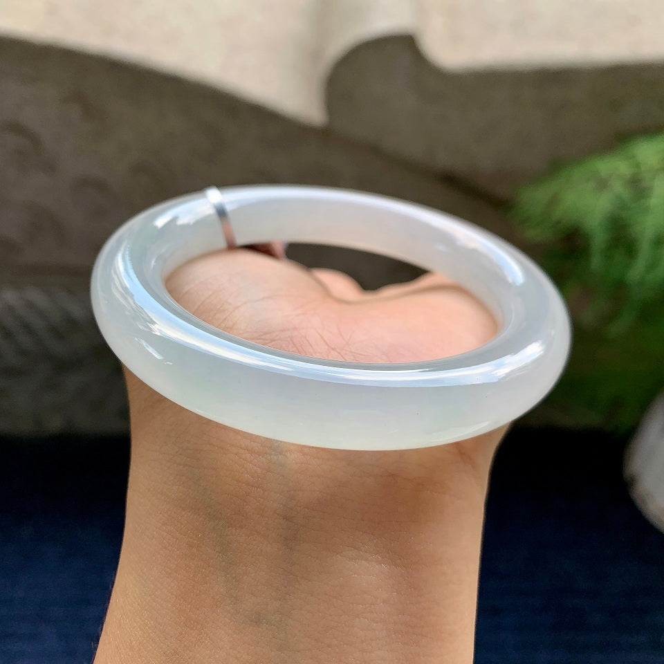 糯冰种无色圆条手镯（56mm）（yc116911）