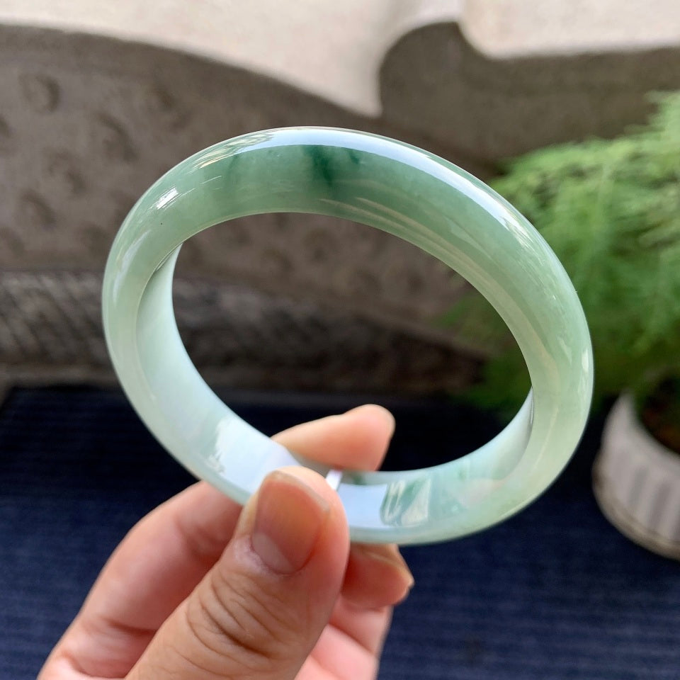 细糯种飘花平安镯（57.3mm）（yc093334）