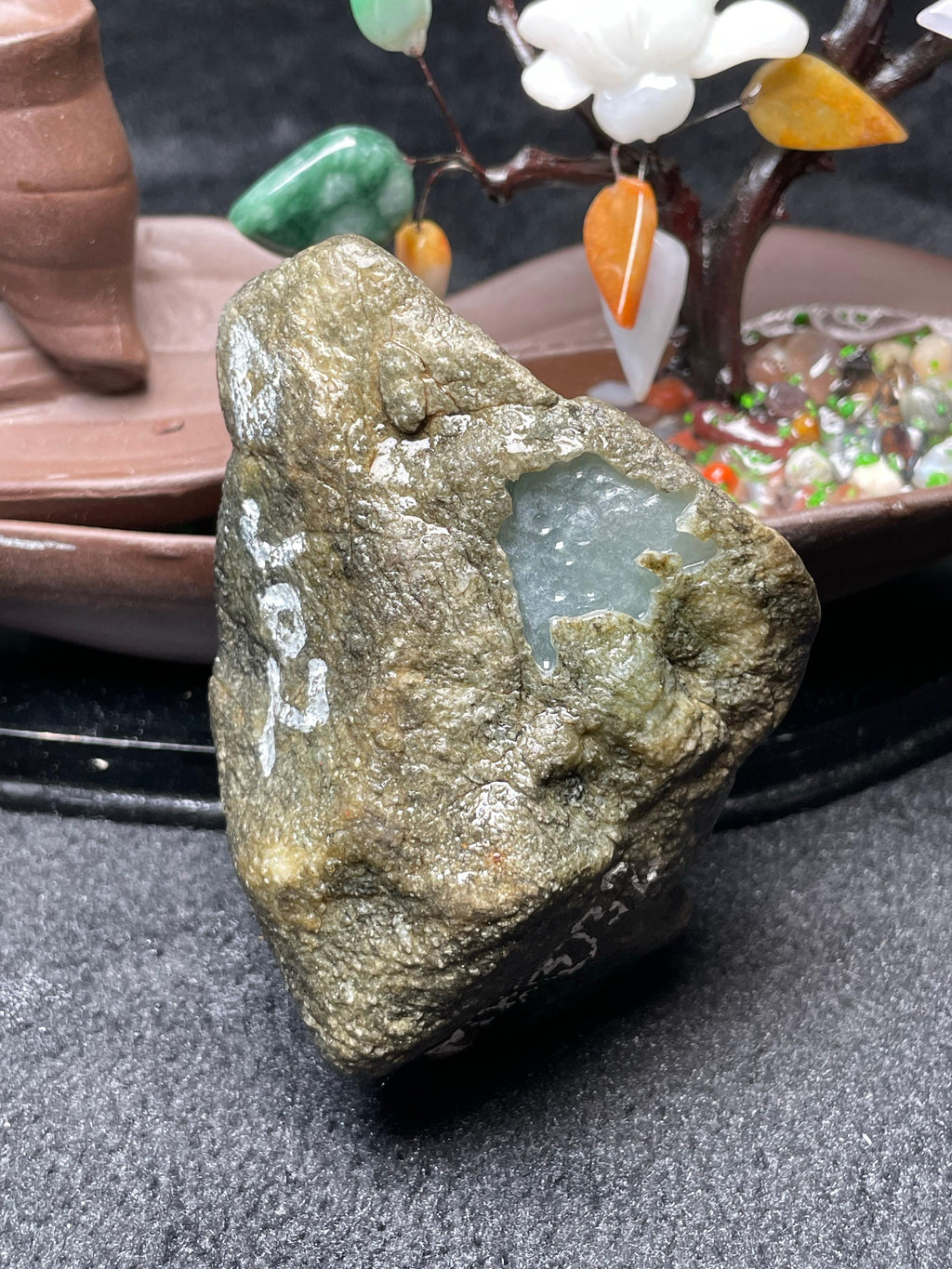莫西沙开窗冰底飘花牌子料（yc505265）